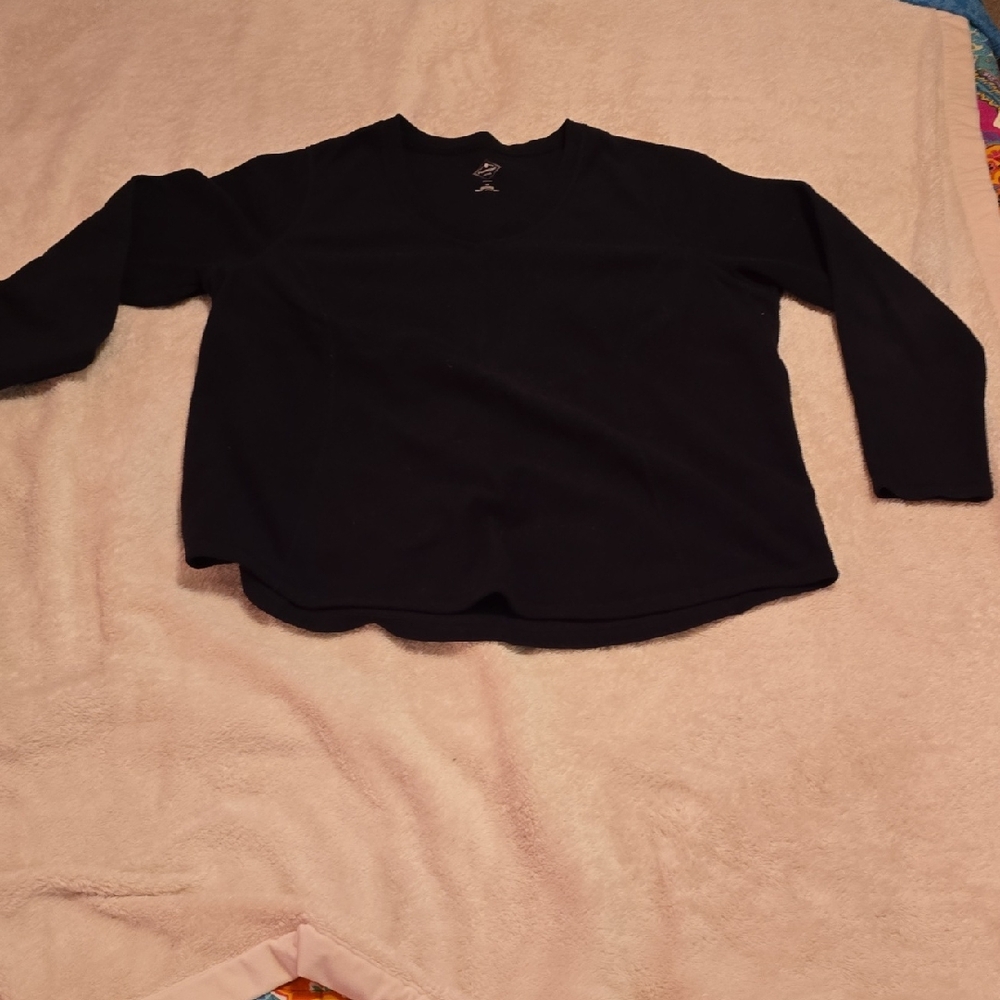 St. John's Bay Active Black Fleece Top
